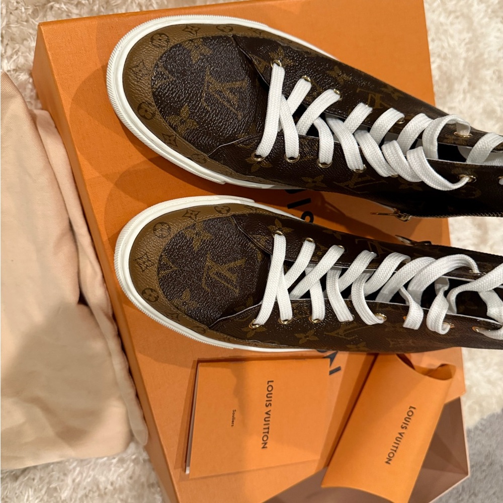 Louis Vuitton Brown and White Athletic Shoes